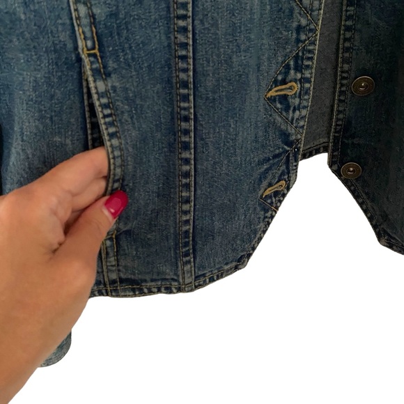 Vintage 90’s Liz Claiborne Jeans Cropped Denim Jean Jacket Size Medium Petite - Picture 8 of 11
